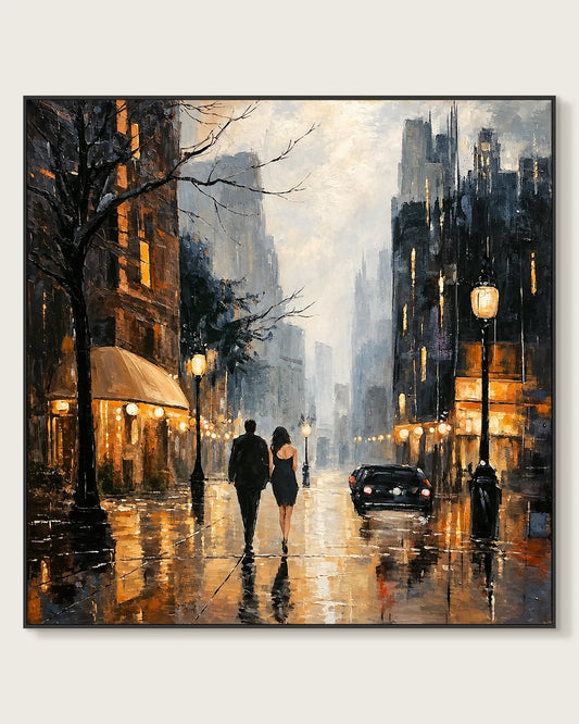 Black Square Painting Of City Life No.028