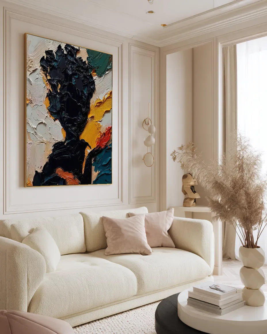 Figure In Shadow Gold And Teal No.032