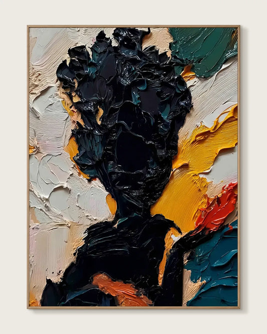 Figure In Shadow Gold And Teal No.032