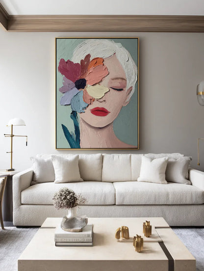 Flower Portrait Wall Art Canvas No.010