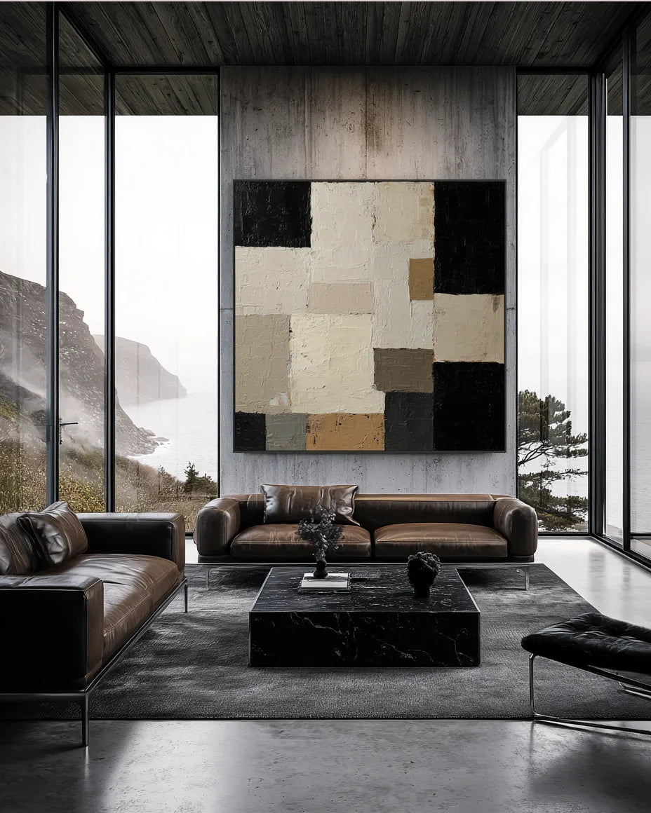 Geometry Black Square Wallart No.022