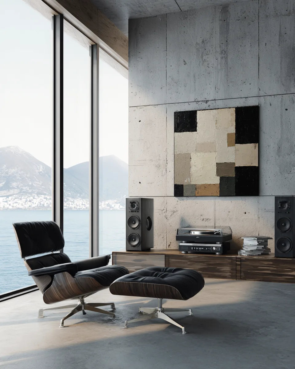 Geometry Black Square Wallart No.022