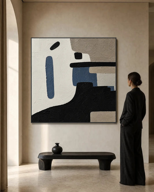 Geometry Black Square Wallart No.025