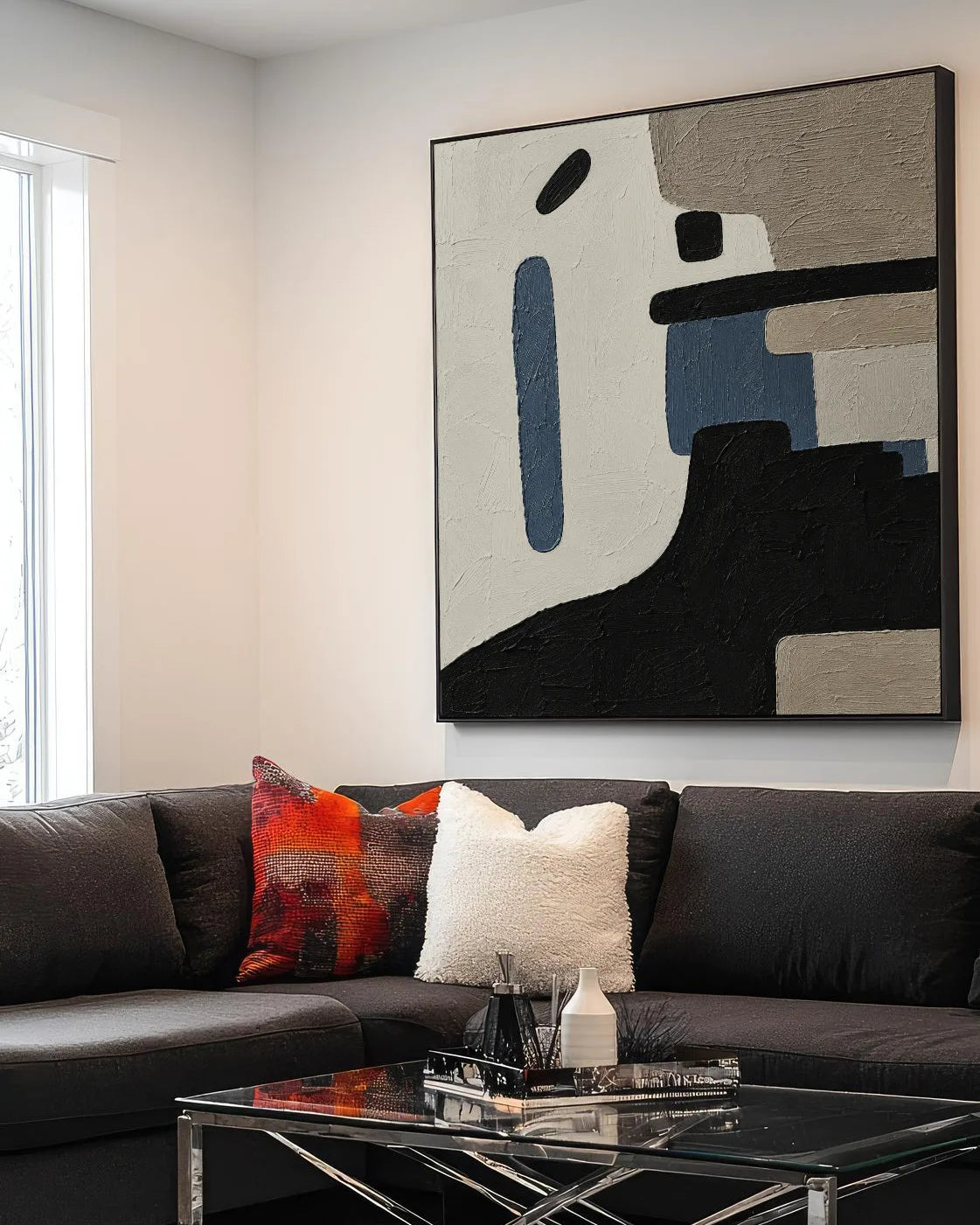Geometry Black Square Wallart No.025