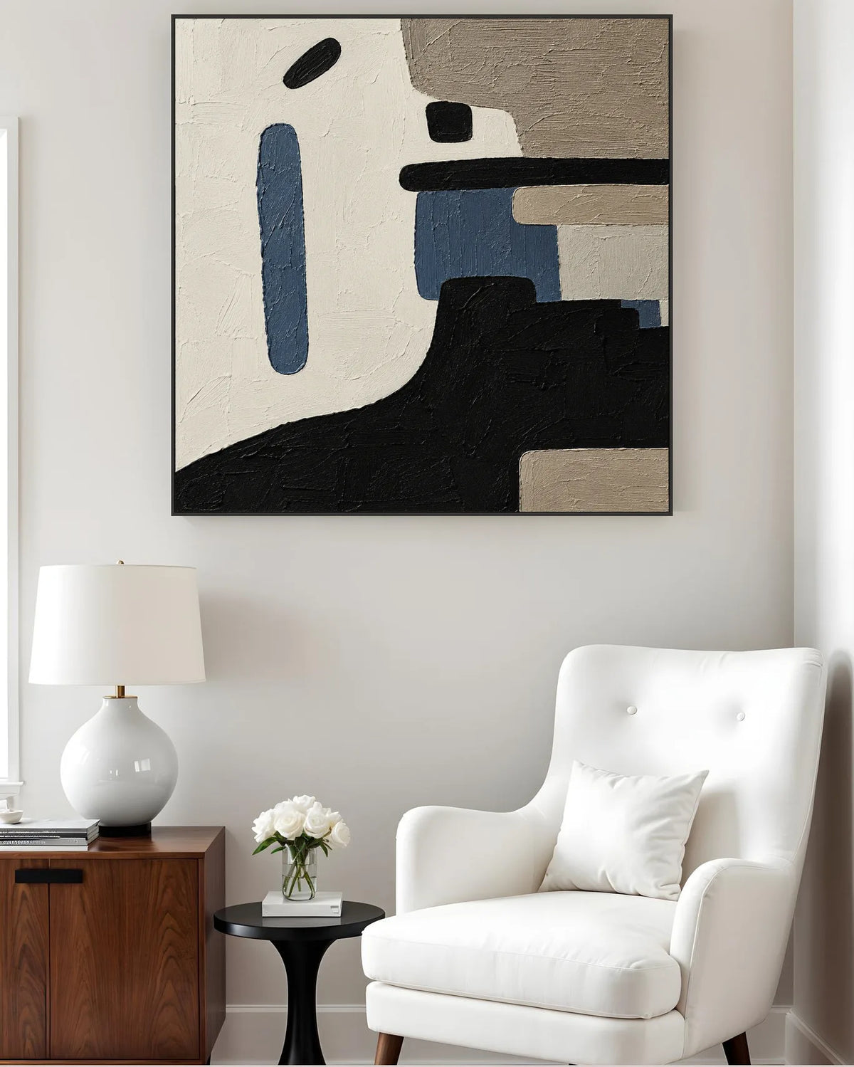 Geometry Black Square Wallart No.025