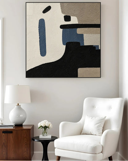 Geometry Black Square Wallart No.025