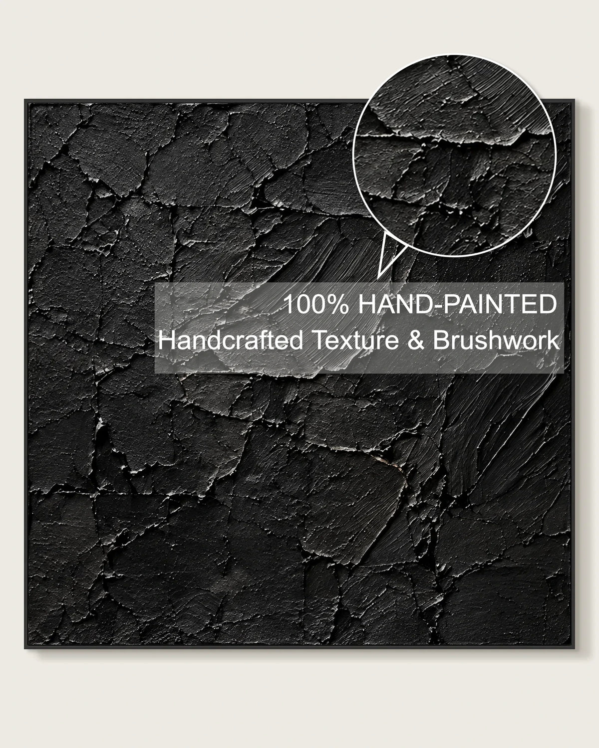 Texture Black Square Art Piece No.006