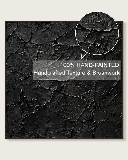 Texture Black Square Art Piece No.006