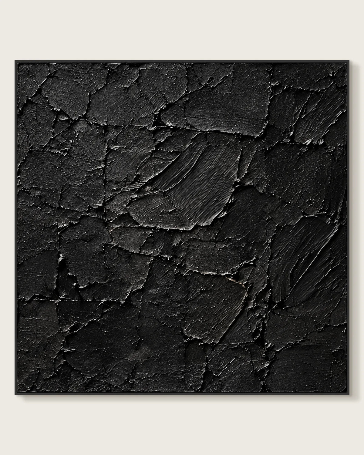 Texture Black Square Art Piece No.006