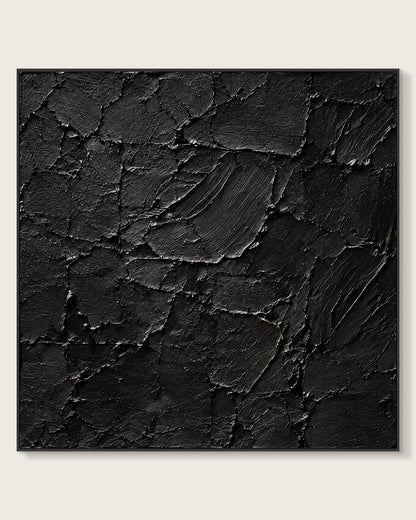 Texture Black Square Art Piece No.006