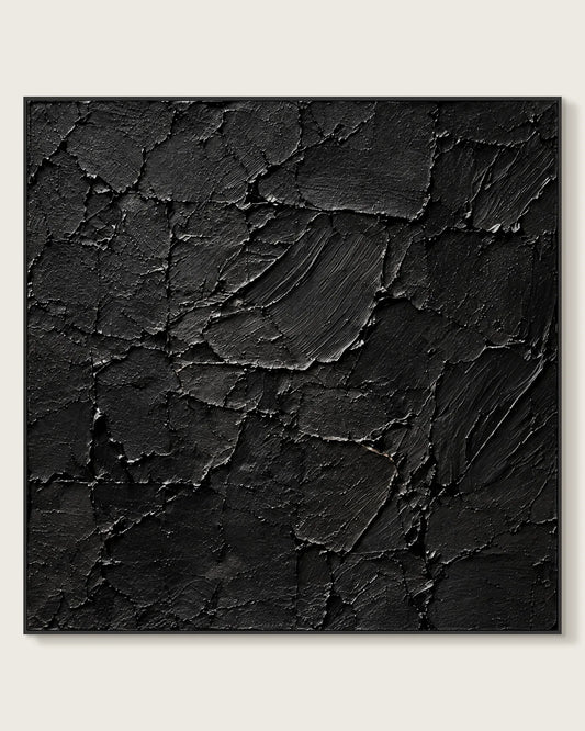 Texture Black Square Art Piece No.006