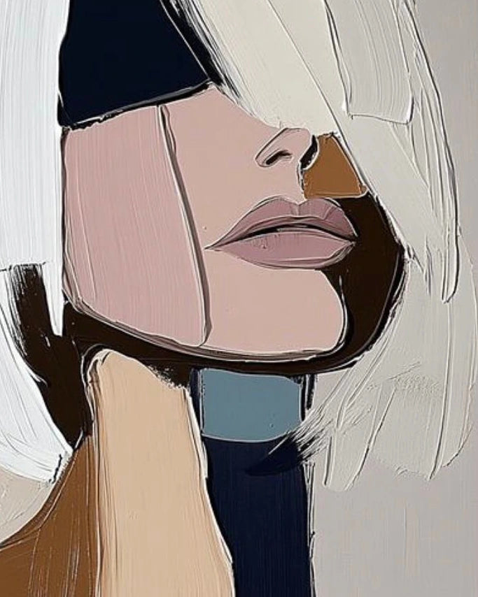 Textured Female Face Art No.027