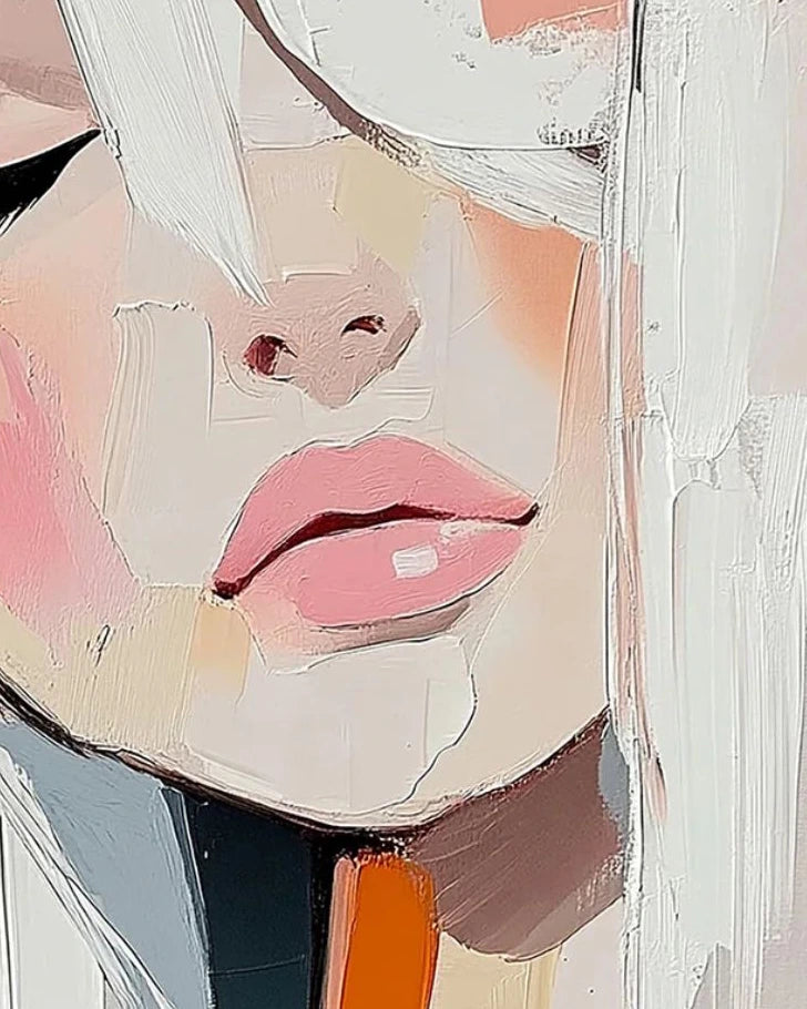 Textured Female Portrait Paintings No.031