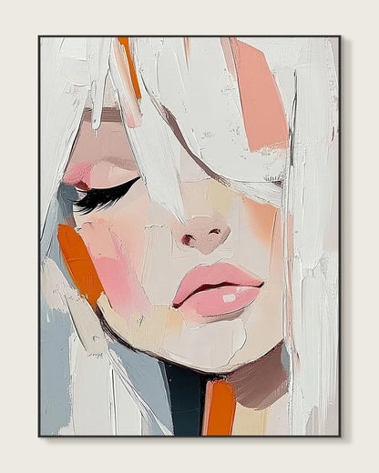 Textured Female Portrait Paintings No.031