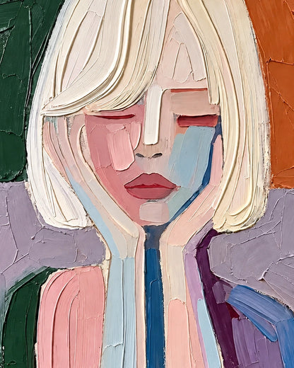 Textured Woman Face Art  No.033