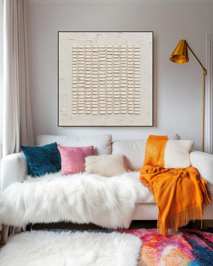 Woven Grid Ivory Ground No.022