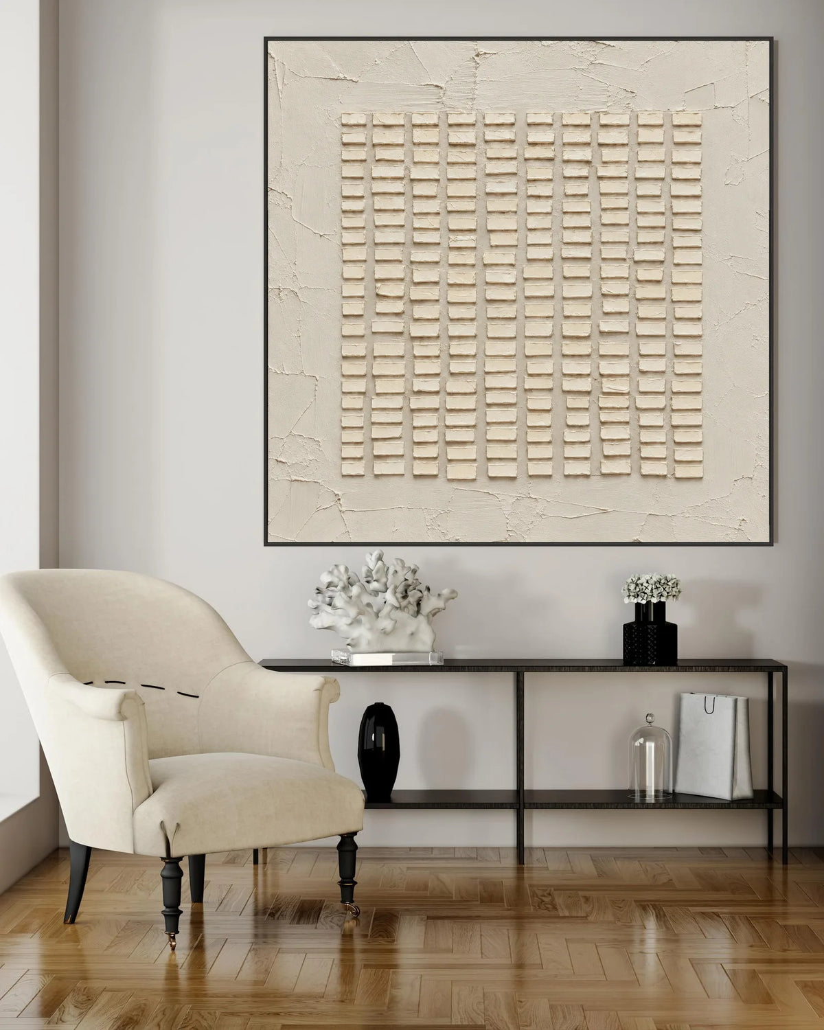 Woven Grid Ivory Ground No.022