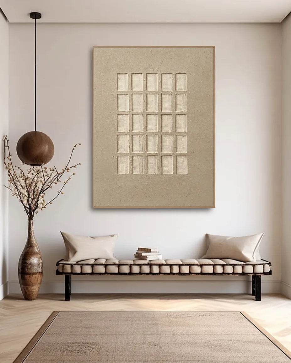 Woven Grid Sand No.027
