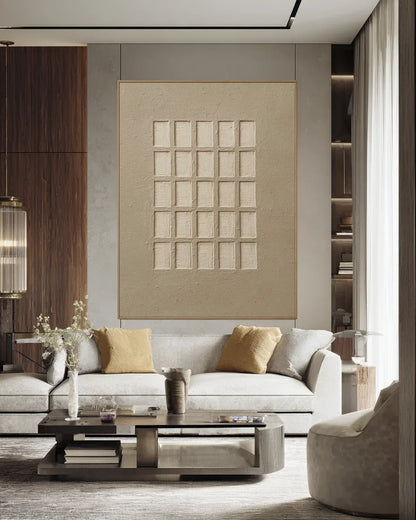 Woven Grid Sand No.027