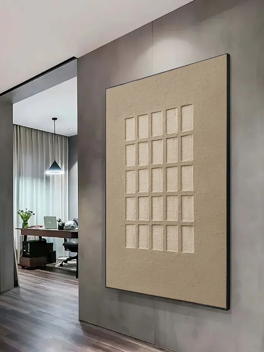 Woven Grid Sand No.027