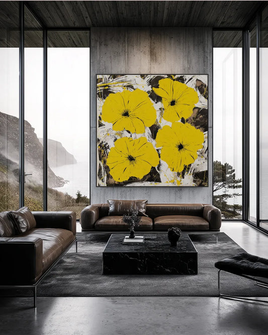 Yellow Flower Square Wallart No.002