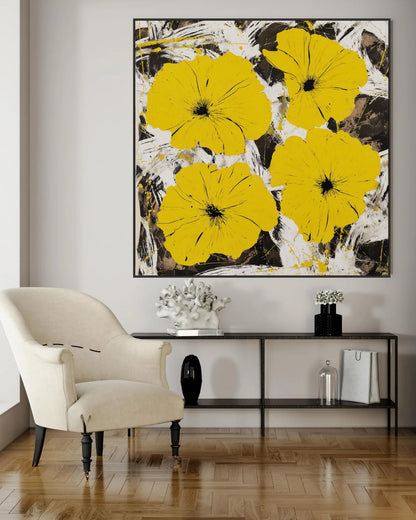 Yellow Flower Square Wallart No.002